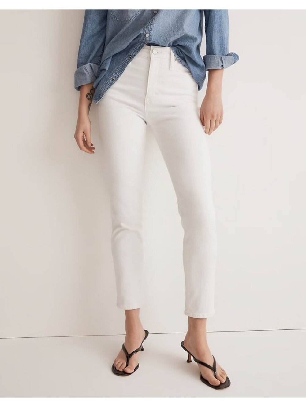 Madewell White Cropped Ankle Jeans